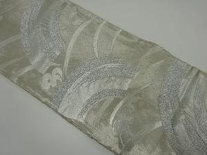 アンティーク　地紙に波模様織り出し袋帯（着用可）